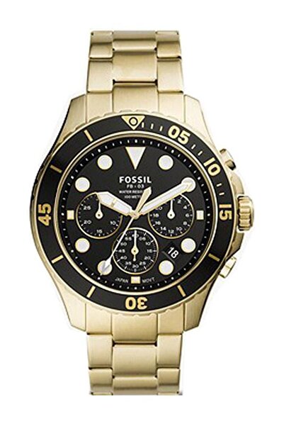 Fossil Men's Water Resistant Chronograph Watch FS5727 - 46 mm - Gold