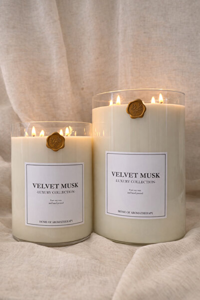 HOME OF AROMATHERAPY XXL Scented Candle Made of Soy & Coconut Wax, VELVET MUS...