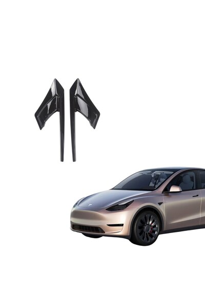 TESLA Model Y Yan Kamera Kaşı - 2 Adet - Parlak Siyah