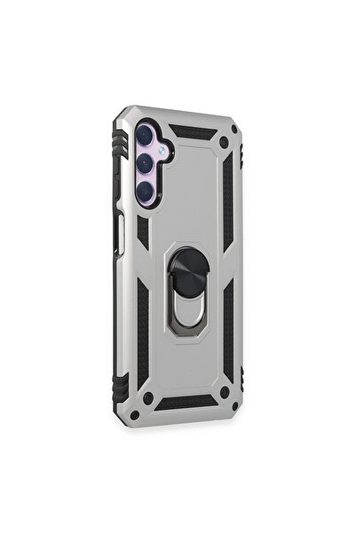 Najmaddin جراب سامسونج جالاكسي A14 4G غطاء سيليكون صوفيا مع حلقة - فضي