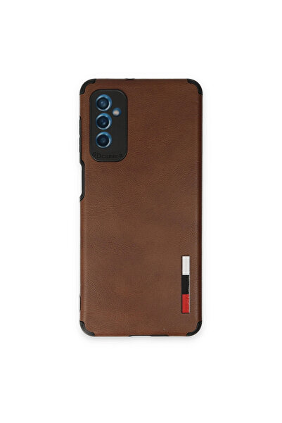 Najmaddin حافظة سامسونج جالاكسي M52 5G بحلقة جلدية سيليكون - بني