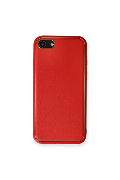 AL - KAR TİCARET جراب آيفون 7 غطاء سيليكون جلد كوكو - أحمر