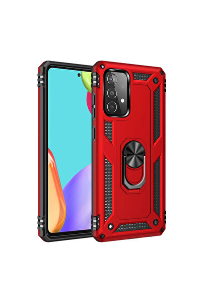 Najmaddin غطاء حماية سامسونج جالاكسي A33 5G من السيليكون مع حلقة صوفيا - أحمر