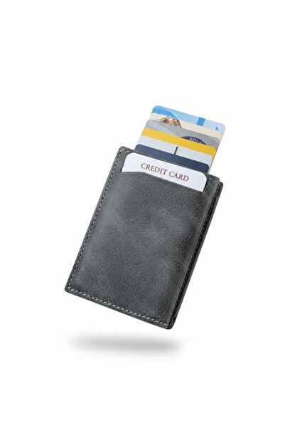 Kemer Dünyası Genuine Leather Automatic Mechanism Wallet Credit Card Holder G...