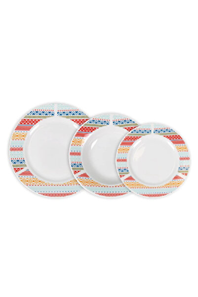 La Mediterranea Palma 18-piece dinnerware set, decorated ceramic, round, for ...
