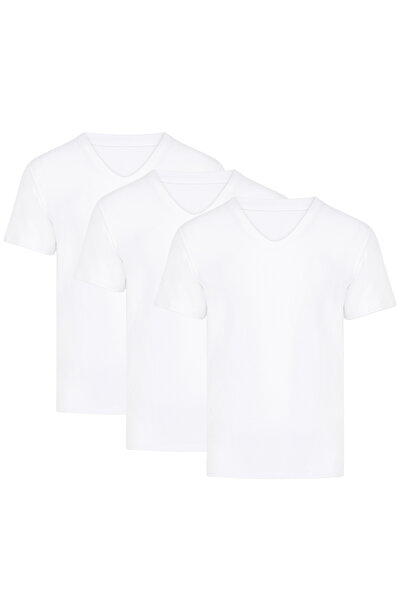 THERMOFORM Tricou pentru bărbați din bambus, cu decolteu în V, cu mânecă scur...