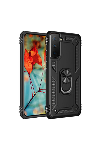 Najmaddin جراب سامسونج جالاكسي S21 بلس غطاء سيليكون صوفيا مع حلقة - أسود