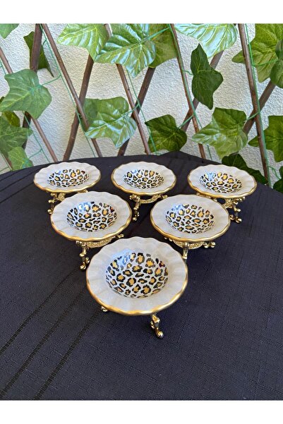 GÜRCÜGLASS Leopard model 6-piece delicacy bowl 7 cm diameter