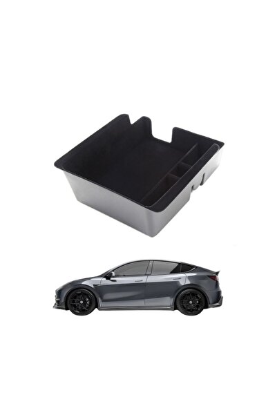 TESLA Model Y - Model 3 Armrest Interior Organizer - Non-Slip Surface Fabric ...