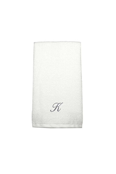 BYFT Embroidered For You منشفة يد مزينة بحرف "K" مطرز بخيوط فضية من القطن، حر...