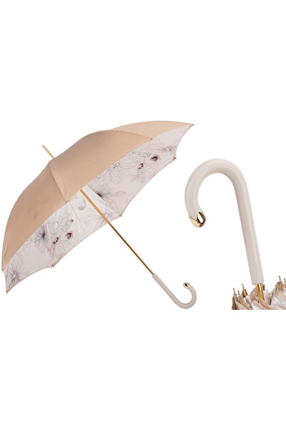 PASOTTI Muhteşem Fildişi Rengi Şemsiye, Çift Katmanlı Kumaş Manuel Açma Uzunl...