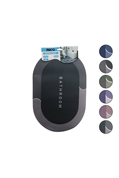 Fırsatkolik Oval - Matte Colors 38X58Cm Water Absorbent - Magic Bath Mat Elas...