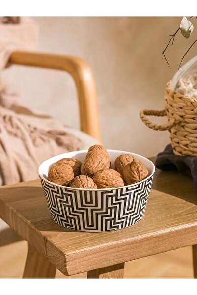 LC Waikiki Black Printed Porcelain Bowl 15 cm (S6)