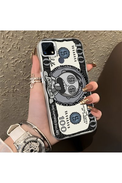 quırkshıeld Realme C15 Compatible Hard Acrylic Back Silicone Edge Lens Protection Case Funny Pattern