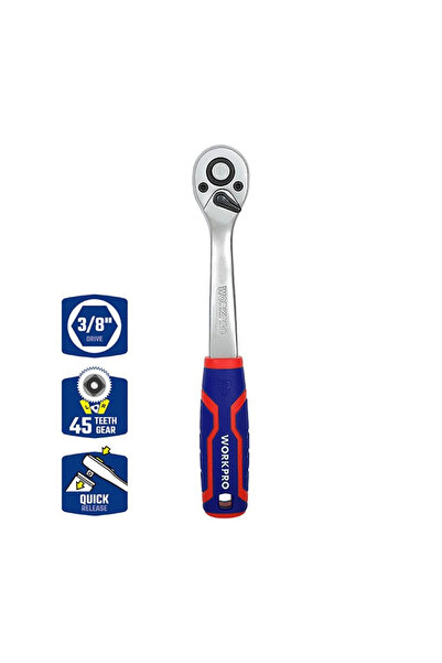 Workpro Wp271008 3/8'' Cr-V Professional Ratchet Socket Handle
