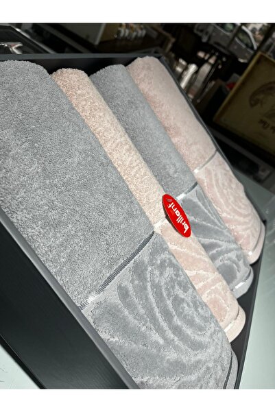 VELLON HOME 4 Piece Bathroom Set for 2 People Pink - Gray