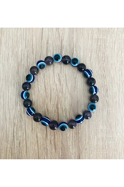 MK tasarım Real Amethyst Bracelet - with Evil Eye Bead - Mkt.1.101.55 Relaxin...