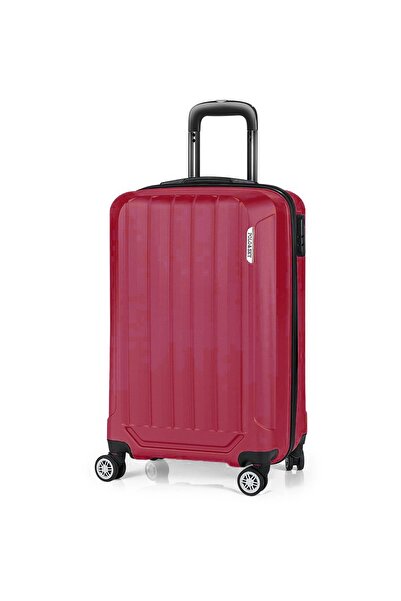 POLO&SKY Spring Model Vişne Renk Kabin Boy Valiz Bavul