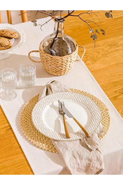 LC Waikiki Beige Patterned Porcelain Serving Plate 27 cm (S6)