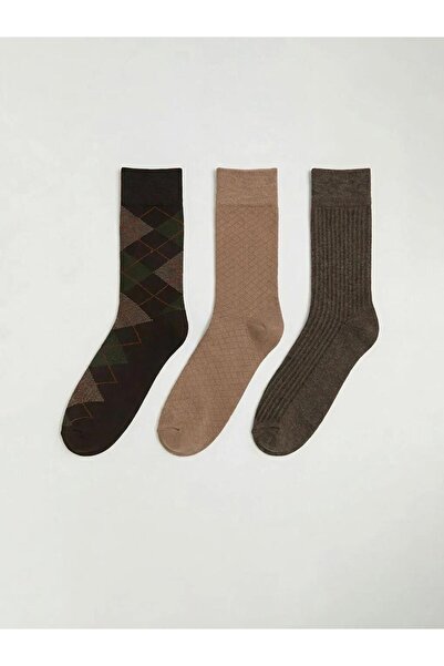 LC Waikiki جوارب رجالية منقوشة متنوعة 3 قطع (S6)