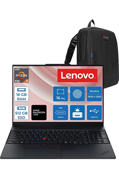 LENOVO Thinkpad E16 Gen3 Ryzen 5 220 16GB 512GB SSD 16" Wuxga IPS FDOS 21ST00...