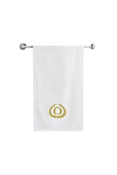 BYFT Embroidered For You منشفة حمام بحرف "O" مطرزة بخيوط ذهبية من القطن، حرف ...