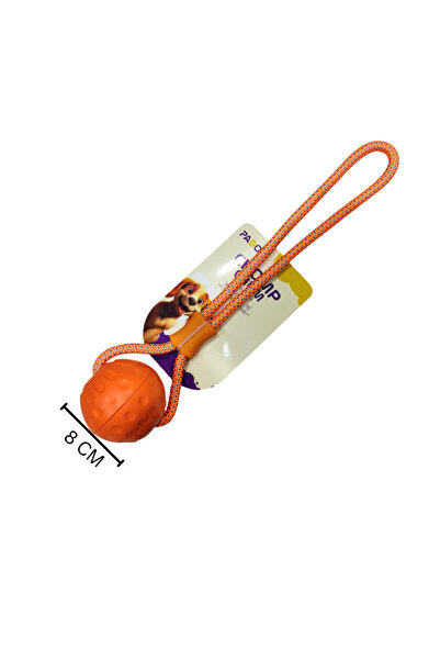 PADO Chomp Chum Ball With Rope EVA Toy-Orange [‚åÄ8cm,Rope Length:35cm]