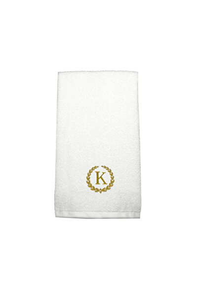 BYFT Embroidered For You منشفة يد مطرزة بحرف "K" بخيوط ذهبية من القطن، قابلة ...