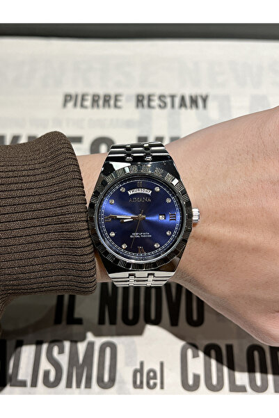 AIMANA Luxury Men's Watch Stainless Steel Strap, Featuring Day-Date Display a...