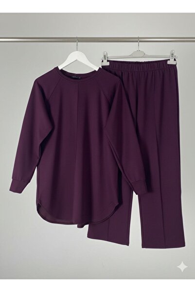 modasindoma Costum din două piese cu textură moale pentru femei