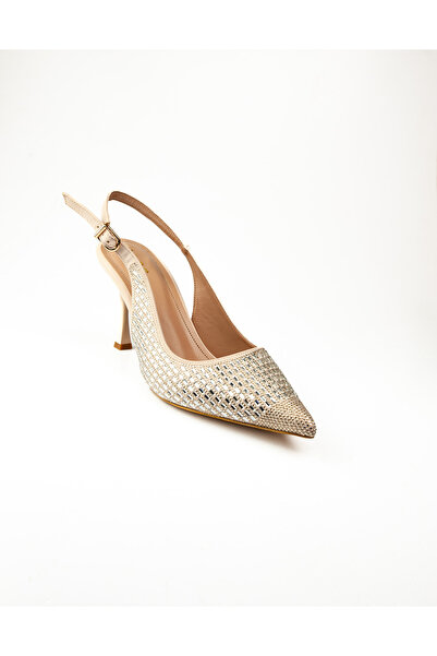 BABALİ Γυναικεία παπούτσια βραδινής φόρεμα με τακούνι Alos 7550 Skin Stone