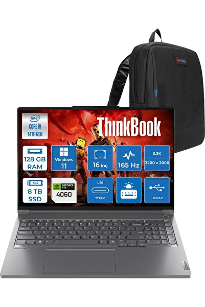 LENOVO Thinkbook 16P G5 I9 14900HX 128GB 8tb SSD W11PRO RTX4060 8gb 16Inç 3.2...