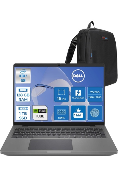 Dell Promax16 MC16250 Ultra7 255H 128GB 512GB+512GBSSD 8GB/RTXPRO1000 16" W11...