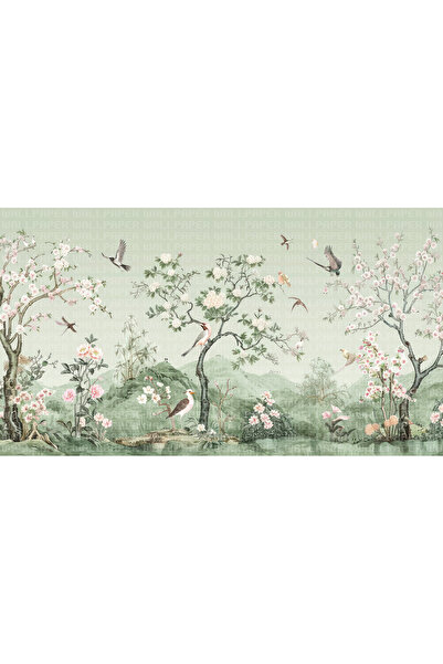 Arterior Wallpaper Ağaç serçe kelebekler poster duvar kağıdı