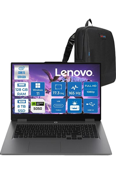 LENOVO Loq 17IRX10 I5 13450HX 128GB 8tbSSD RTX5050 8gb W11PRO 17.3 Inç Fhd 16...