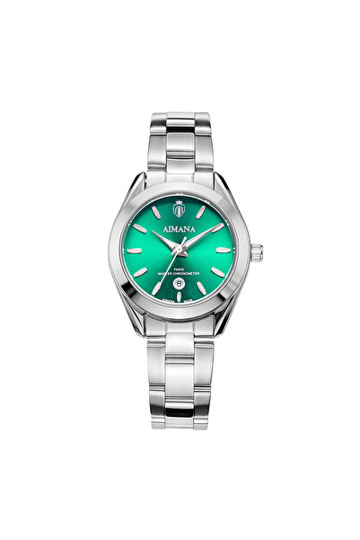 AIMANA Women's Luxury Watch - Green Sunburst Dial, Stainless Steel Band, Date...