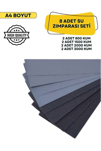 Macrostar Su Zımparası A4 Boyut Zımpara Kağıdı Kağıt Zımpara Seti Far Temizle...