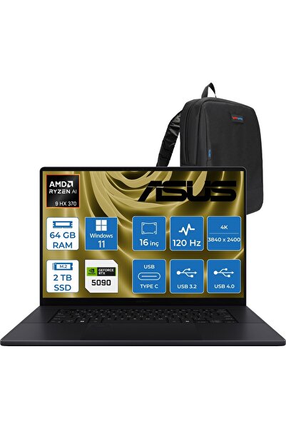 ASUS Proart P16 WH7606WX Ryzen 9 370 64GB 2tbSSD W11HOME RTX5090 24GB 16" Tou...