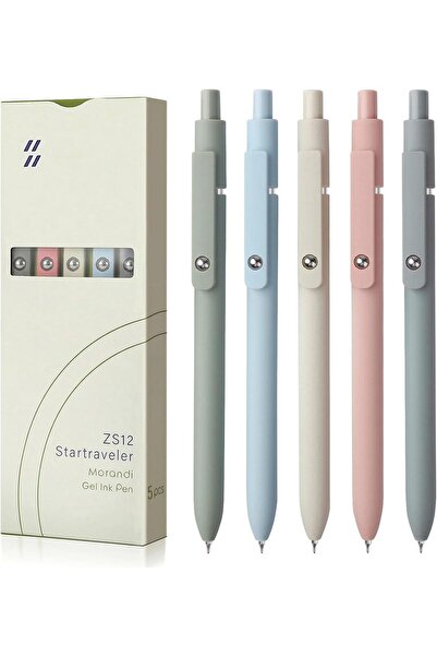 Arabest 5pcs Gel Pens Quick Dry Ink Pens Fine Point Premium Retractable Rolli...