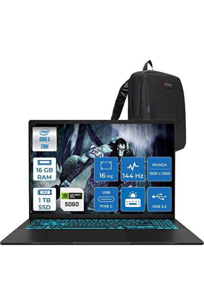 ASUS Vivobook 16 V3607VM 5 210H 16GB Ddr5 1tb SSD RTX5060 8gb FDOS 16" WUXGA ...