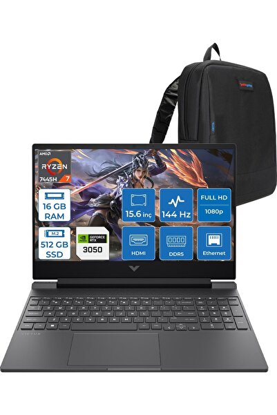 HP Victus Ryzen 7-7445HS 16GB 512GBSSD Rtx 3050/4GB 15.6" (1920 x 1080) FDOS ...
