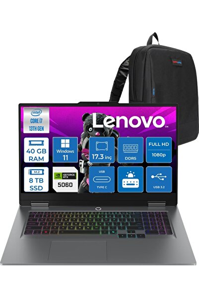 LENOVO Loq 17IRX10 I7 13700HX 40GB 8tb SSD RTX5060 8gb W11PRO 17.3 Inç Fhd 16...