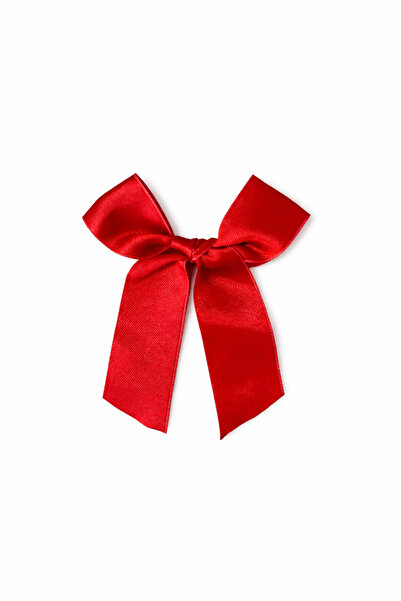 Polat Gipe İplik 25 Adet Kırmızı Saten Fiyonk Hazır Kurdele Süs Kurdelesi Çey...