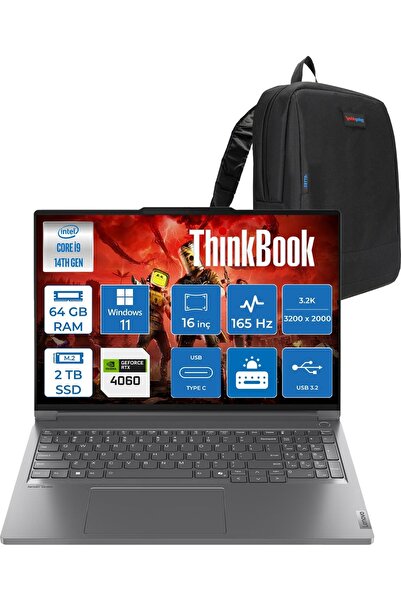 LENOVO Thinkbook 16P G5 I9 14900HX 64GB 2tb SSD W11HOME RTX4060 8gb 16Inç 3.2...