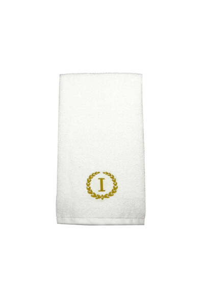 BYFT Embroidered For You منشفة يد مطرزة بحرف "I" بخيوط ذهبية من القطن، رسالة ...