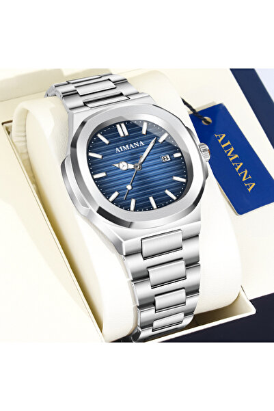 AIMANA Luxury Man Watch Square Waterproof Luminous Date Week Men Watch Stainl...