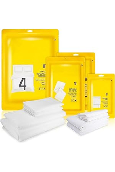 Arabest Disposable Travel Set:1 Towel,2 Bath Towels,1 Thick Four Piece Set