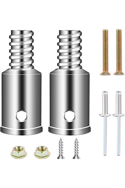 Arabest Broom Handle Threaded End, 2 Set Replacement Kit Metal Tips for 1" Wo...