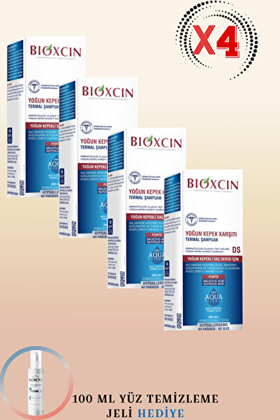 Bioxcin Aquathermal DS Yoğun Kepek Karşıtı Şampuan 200 ml 4 ADET + 100ml Yüz ...