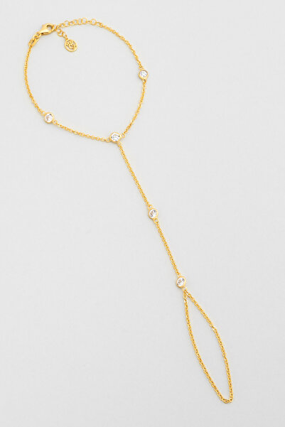 So CHIC... Yuvarlak Kesim 18 Ayar Sarı Altın Kaplama 18 Cm Gümüş Şahmeran